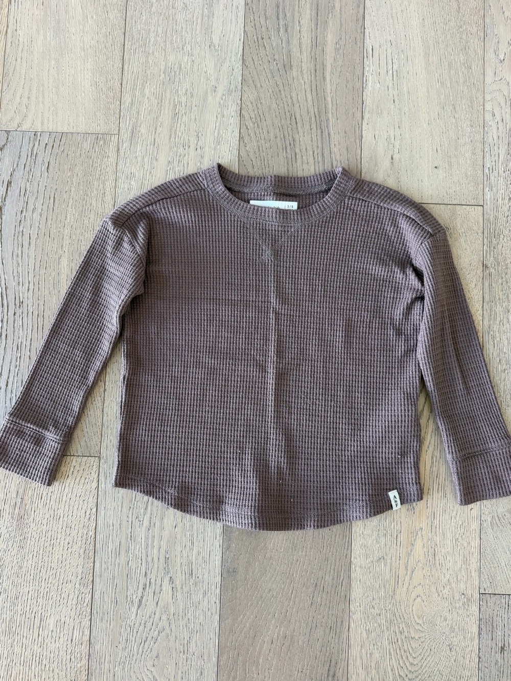 Abercrombie Kids Waffle Knit Long Sleeve Shirt Top Brown Size 5/6
